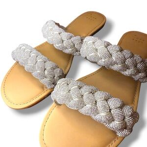 Target A New Day Park Braided Rhinestone Sandal Silver- Size 9